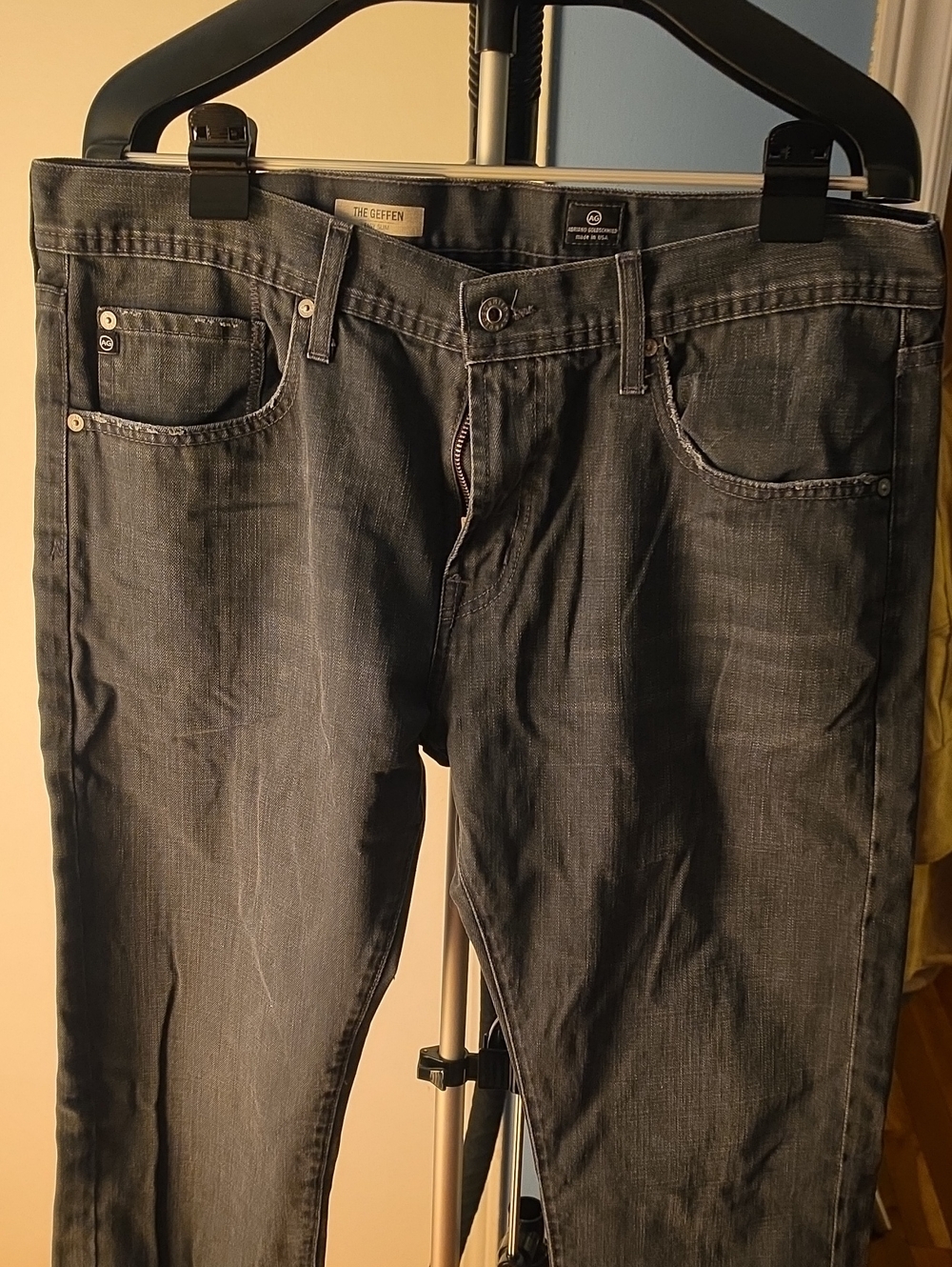 Ag Adriano Goldschmied Slim Straight Dark Gray Jeans